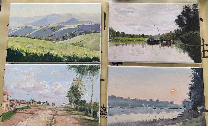 本人手绘风景油画，20##amp；time...