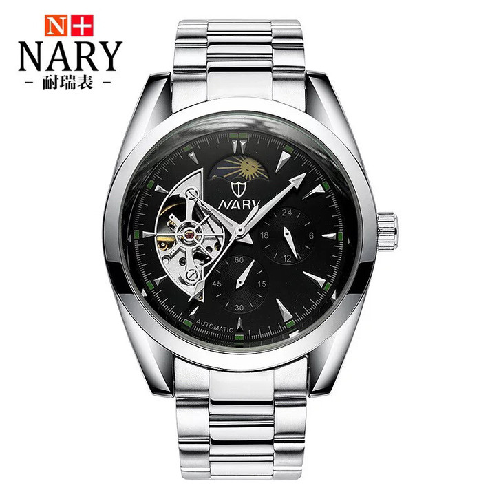 耐瑞全自动日月星辰机械表，5折出，全新