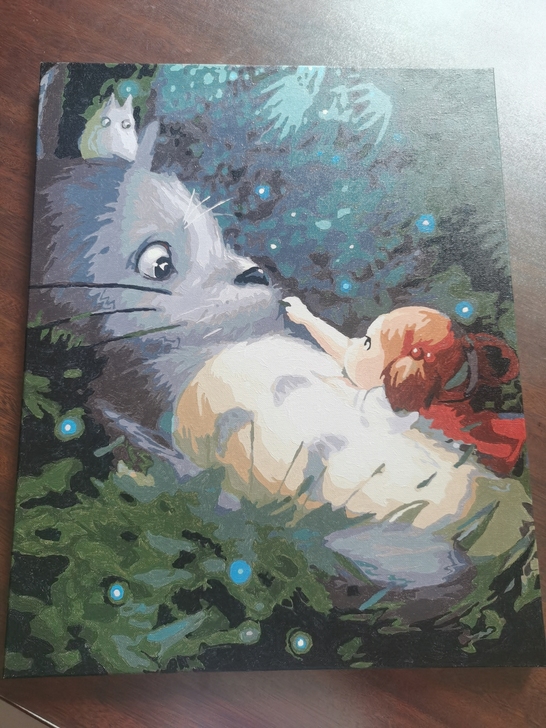 出一副已画好的龙猫数字油画，40*50的，...