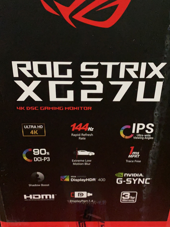 华硕XG27UQ绝影显示器！全新华硕ROG...