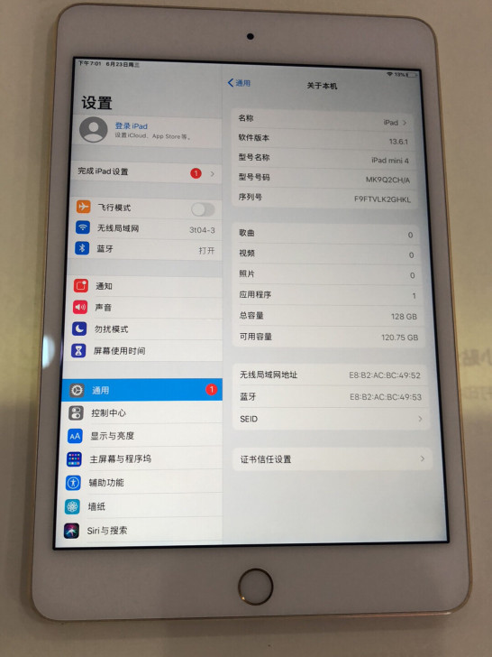 iPad mini4国行128G 成色还行...
