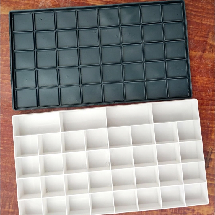 便携水粉颜料收纳盒丙烯水粉收纳盒硬盖10格...