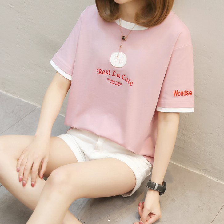 2021年新款夏纯棉t恤女士短袖学生宽松i...