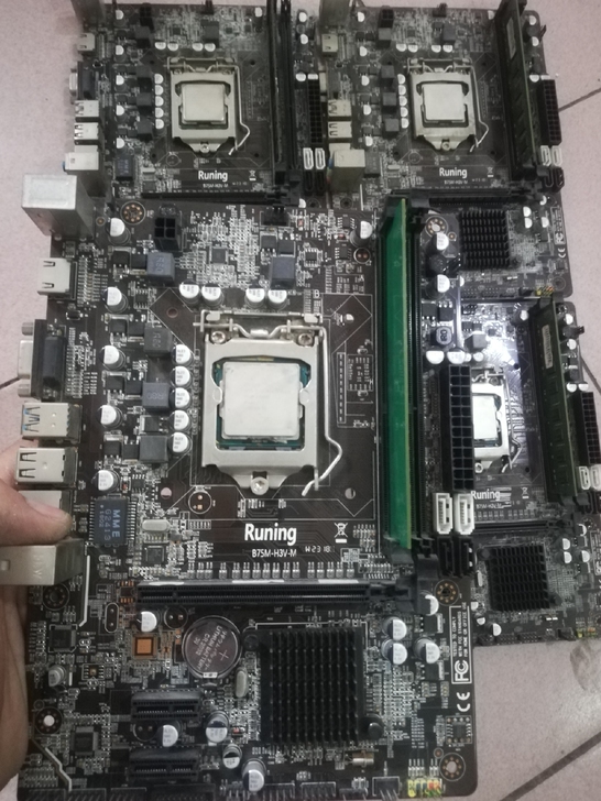 电脑三件套，b75朗宁主板，4g单条内存，...