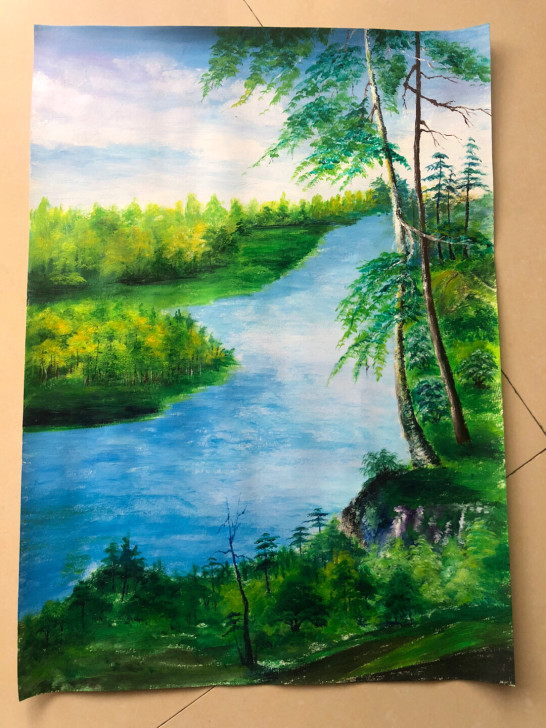 纯手绘山水风景画/自己的作品