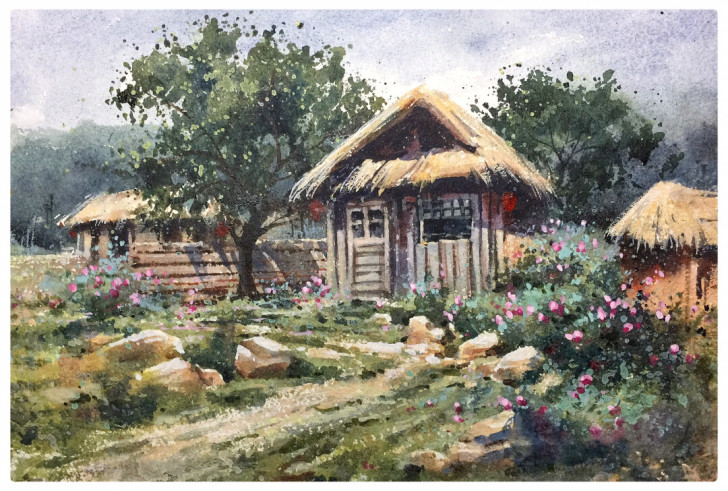 原创水彩风景画 纯手绘作品 包邮 新款 收...