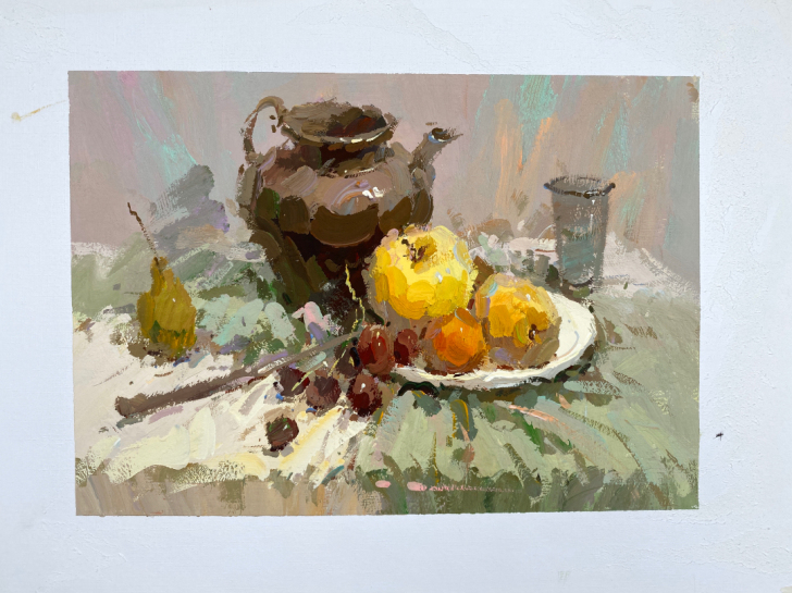 水粉画色彩，高考色彩作品，4开纸作画，8开...