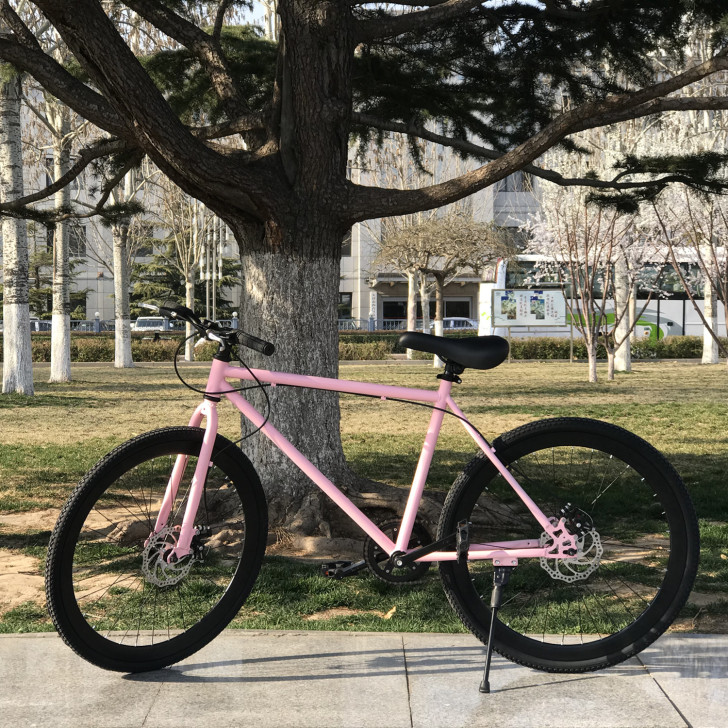 死飞自行车男女学生倒刹24寸26寸双碟刹彩...