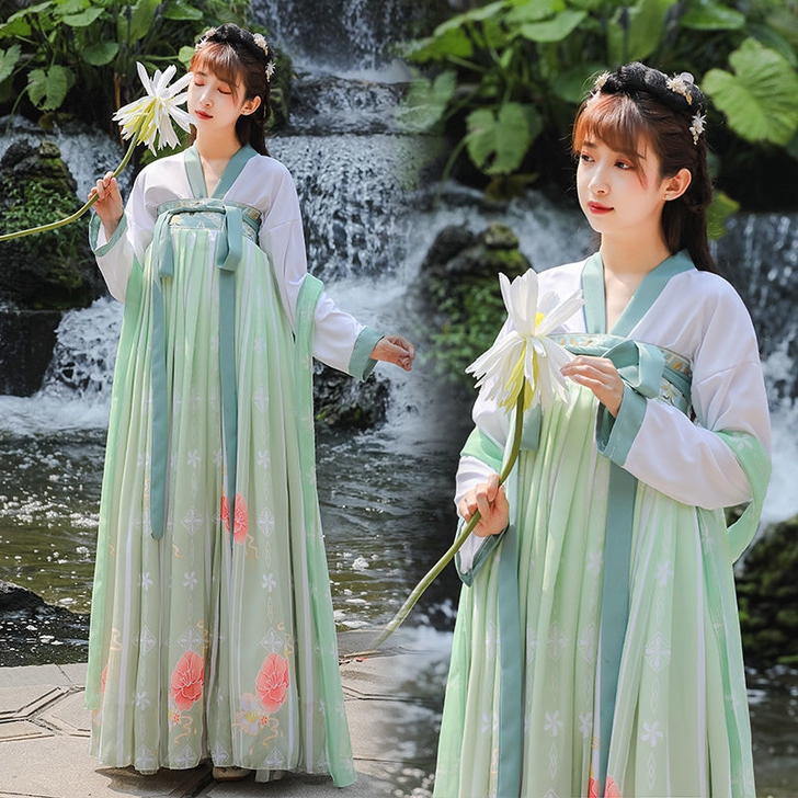 【若灵】汉服女正品原创齐胸襦裙中国风白菜正...