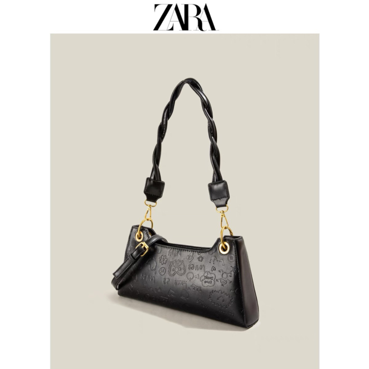 zara 黑色腋下斜挎包