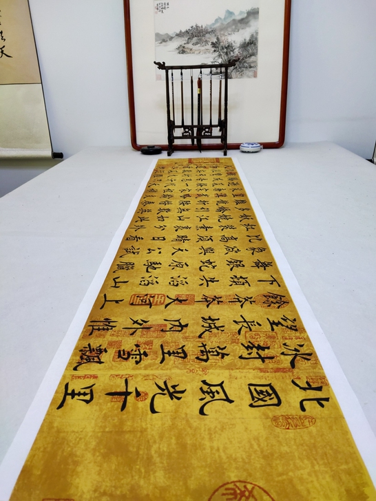横幅书法作品客厅办公室挂饰，楷书沁园春雪。...
