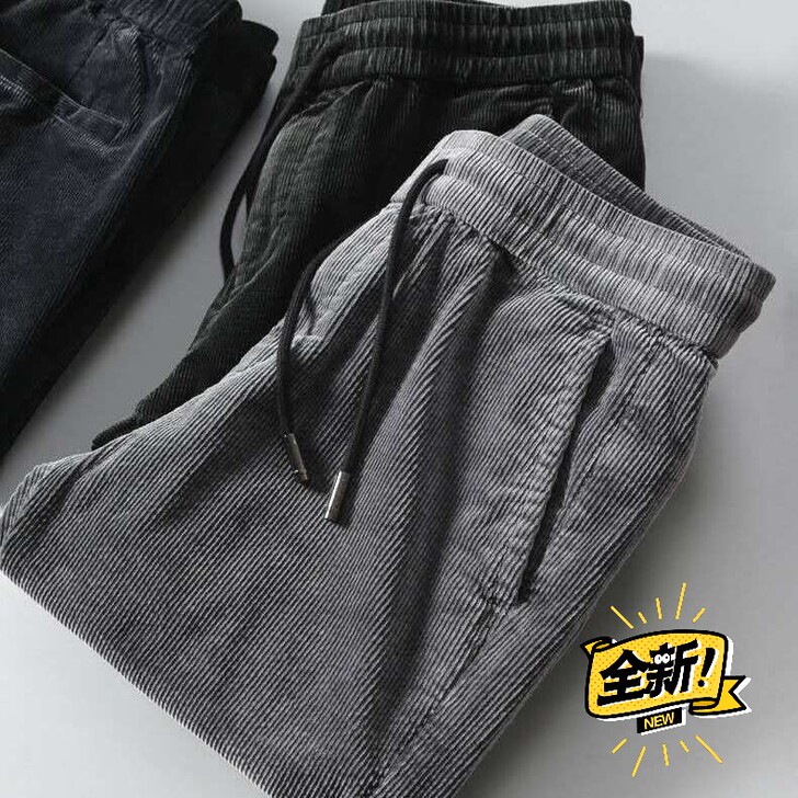 秋冬大码男士裤子 灯芯绒宽松休闲长裤百搭修...