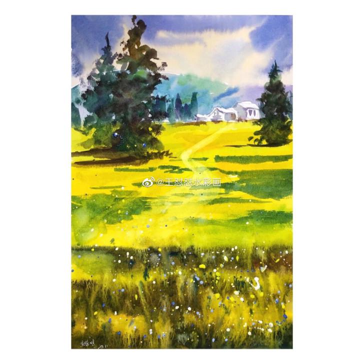 5【九宫格】出售自己画的水彩画作品 尺寸3...