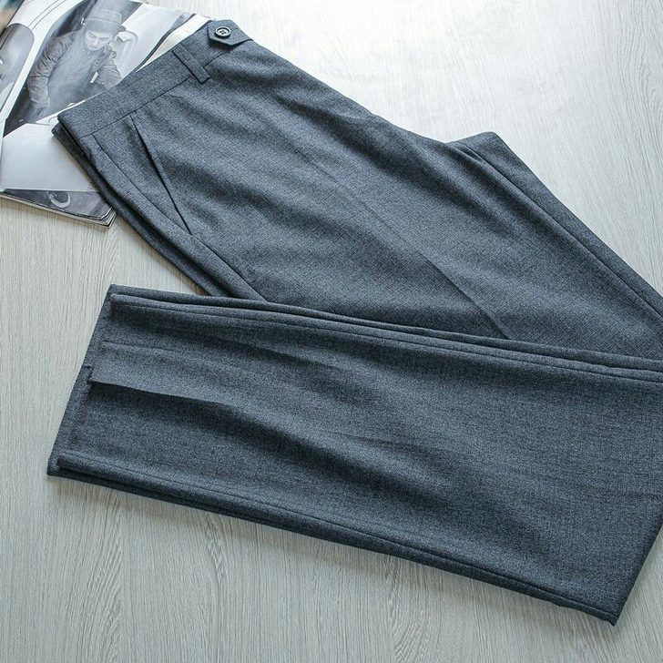 柔和垂顺！男士西裤灰色！高级！春夏薄款男士...