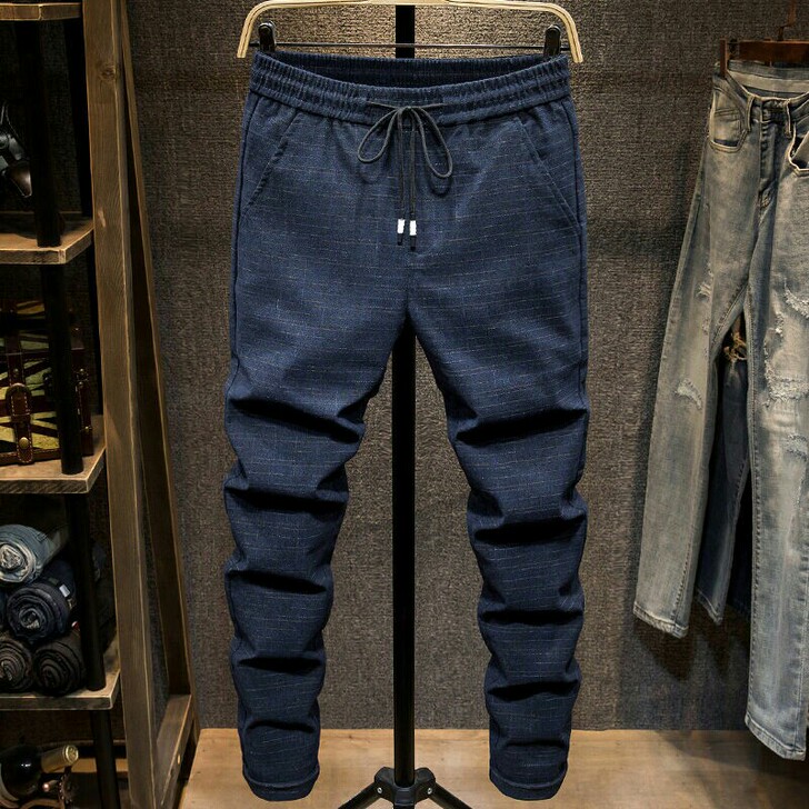 夏季薄款休闲裤男修身小脚西裤韩版潮流工作裤...