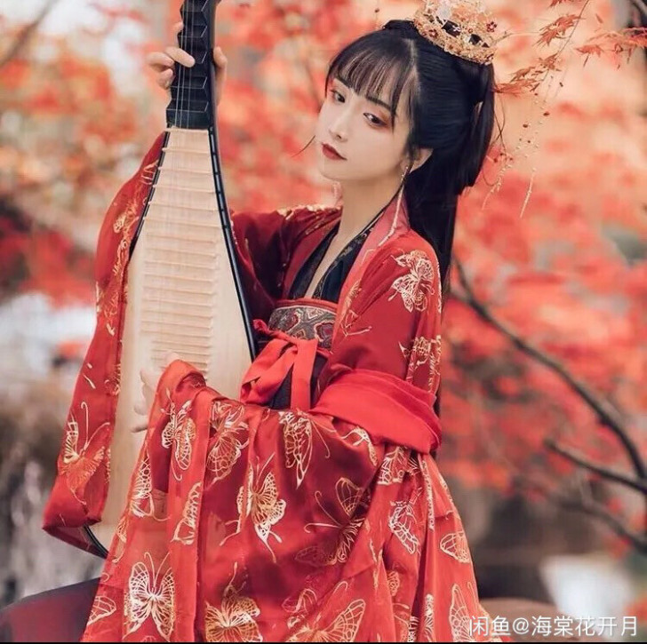 【买一送七】全新美人妆汉服女学生古装长款红...