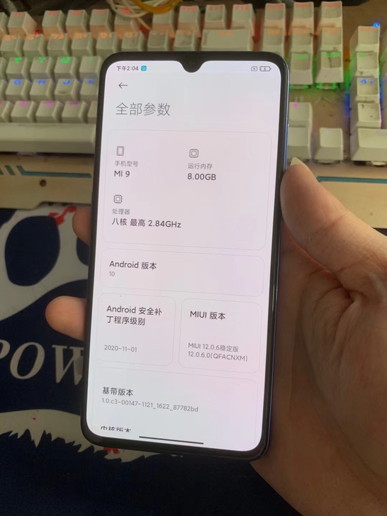 小米9 蓝色 8+128  成色一般