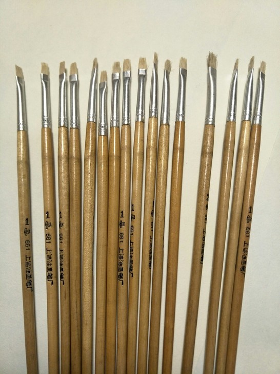毛笔，画笔，20根老画笔，全新的画笔，都是...
