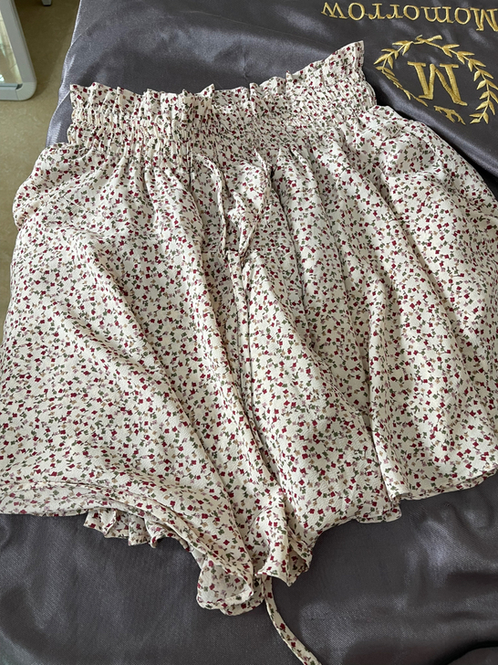 夏日红色小碎花半身裙