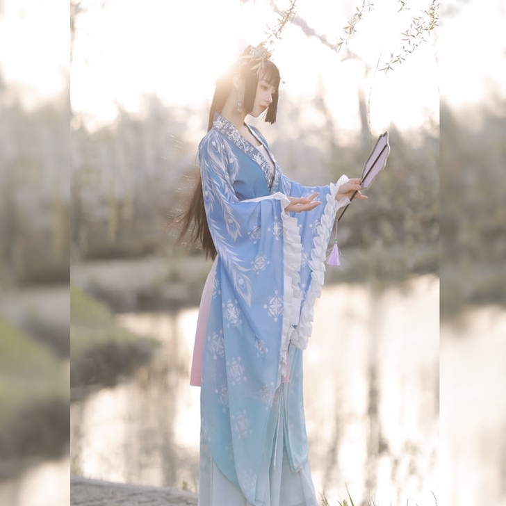 沐澜正品原创汉服《昙华一梦》魏晋南北朝大袖...