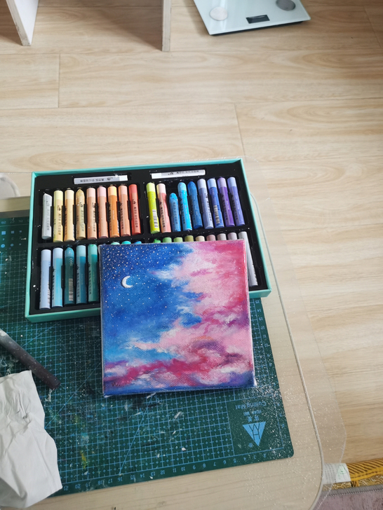 油画棒作品，15＊15 业余爱好会涂涂抹抹...