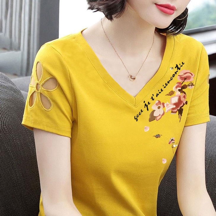 T恤女夏季纯棉女士短袖t恤宽松版韩版款大码...