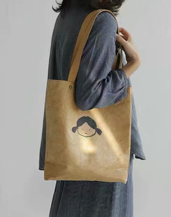 手提包大容量单肩包复古文艺牛皮纸大容量托特...