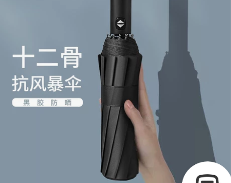 (工厂直销)豪华雨伞自动折叠男女商务黑胶大...