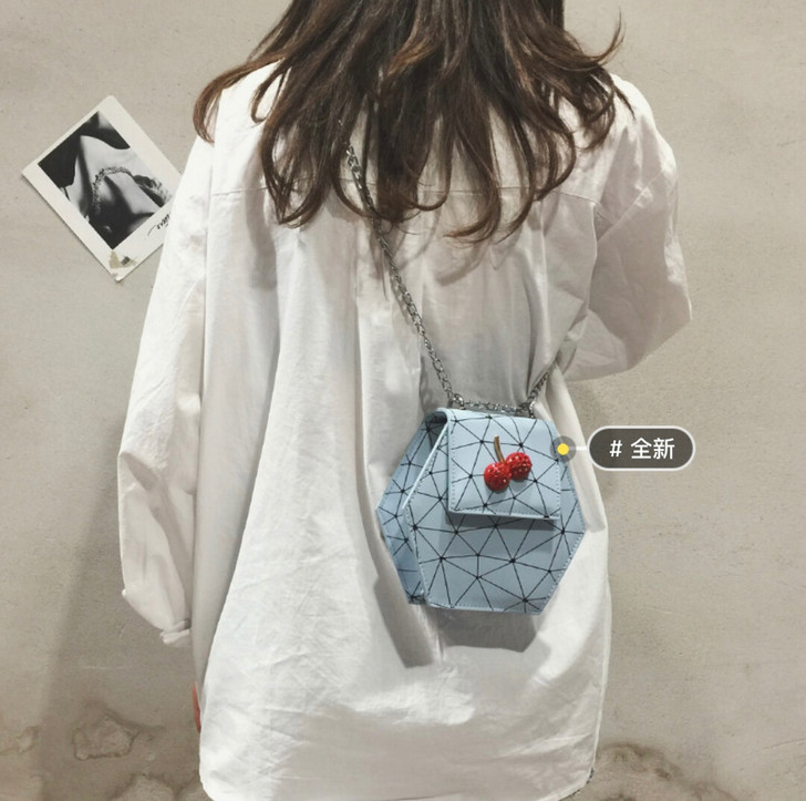 仙女小包包女新款潮韩版百搭小清新蓝色
