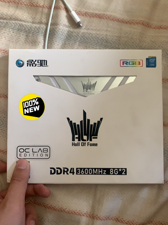影驰名人堂DDR4 3600 8G*2 R...