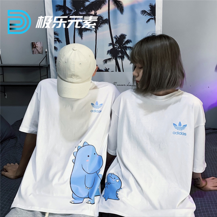Adidas阿迪达斯三叶草短袖男女宽松夏季...