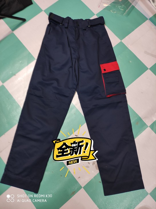 深蓝色工装裤加厚耐磨工作服裤子反光条裤子男...