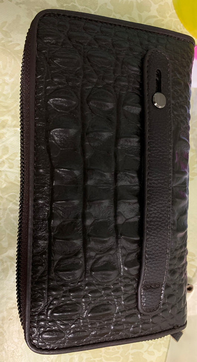 【全新】男士手包，鳄鱼纹纯头层软牛皮，长2...