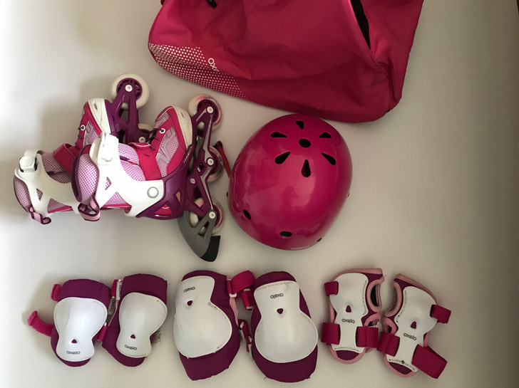 迪卡侬oxelo轮滑鞋儿童初学者小童溜冰鞋...