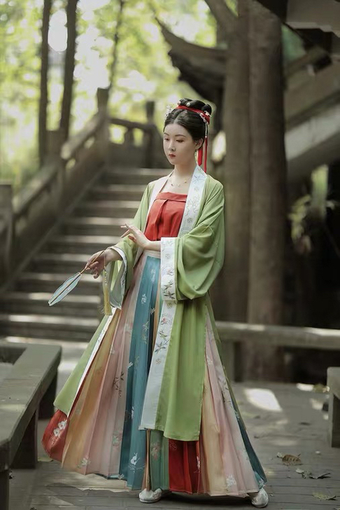 兰若庭 汉服 宋制 百迭  渐变 间色 绣...