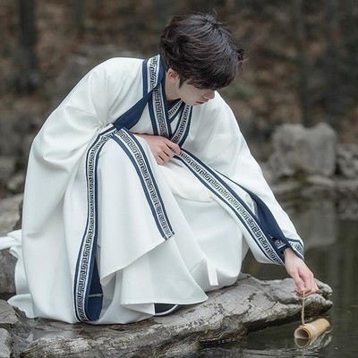 原创汉服全套男大袖衫古装对襟襦裙仙气学生团...