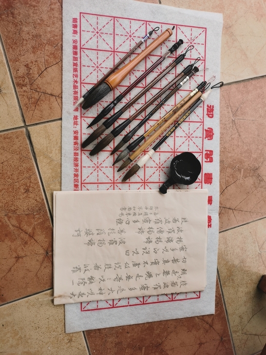 毛笔，9支，包图上其他三样东西。买了好几支...