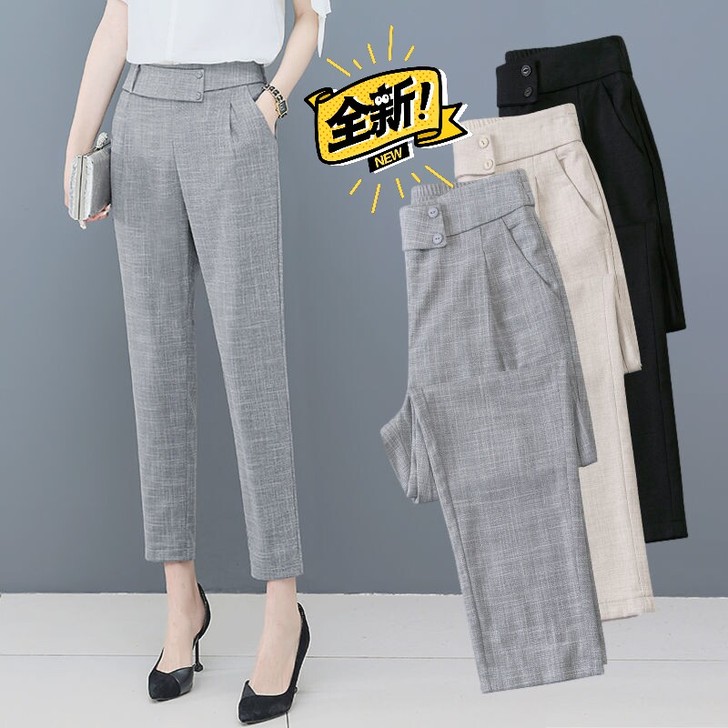 哈伦裤女宽松夏季薄款2021新款九分女裤直...