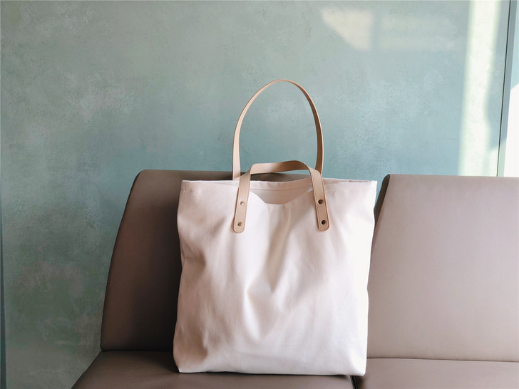 布功夫简约纯色帆布包加厚 韩版大容量ins...