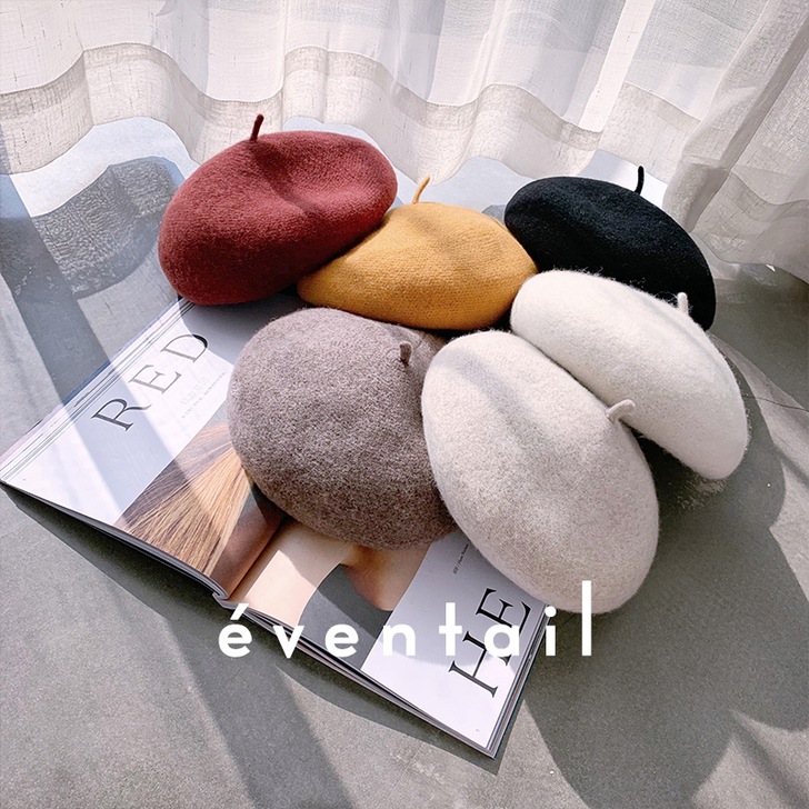 秋冬帽子女韩版日系羊毛呢贝雷帽英伦复古画家...