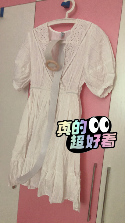 实体店白色连衣裙 S码全棉
