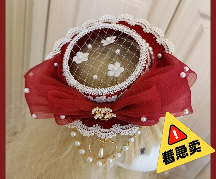 【艾达】Lolita手作扁帽帽子小礼帽lo...