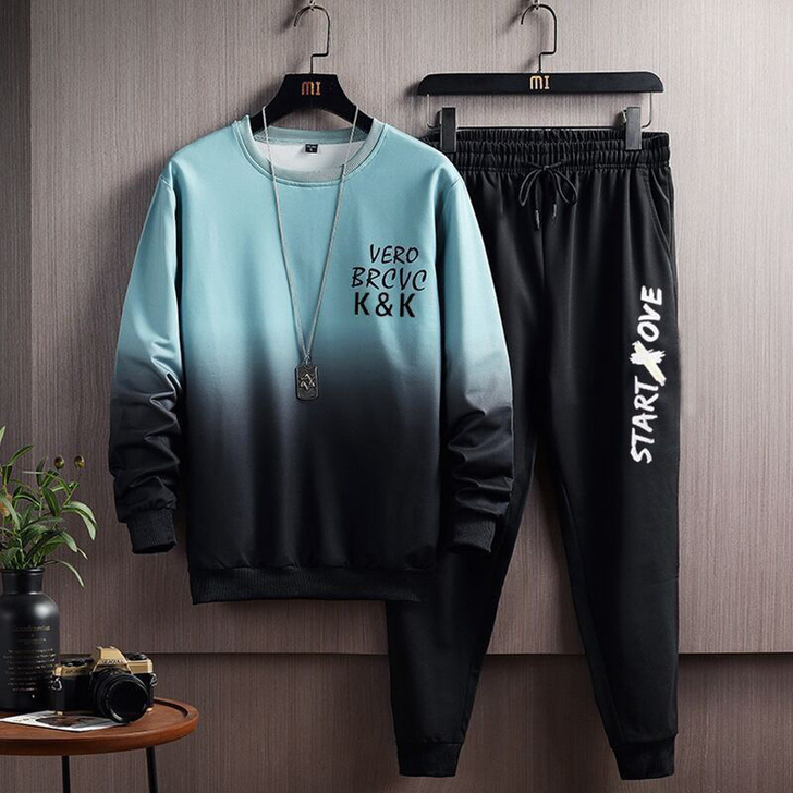 卫衣套装男2021春季运动装潮流港风宽松潮...