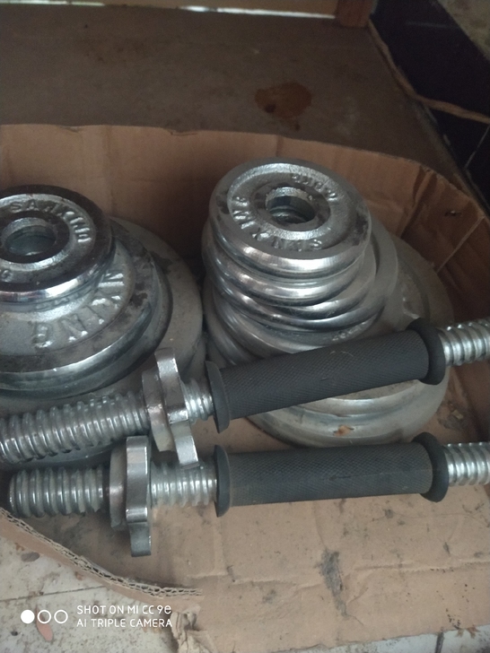 哑铃，便宜处理，多重自己看，有图片，两个8...