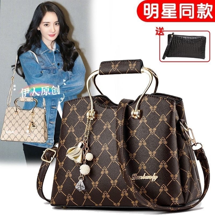 真皮质感女士包包2021夏季新款大气手提女...