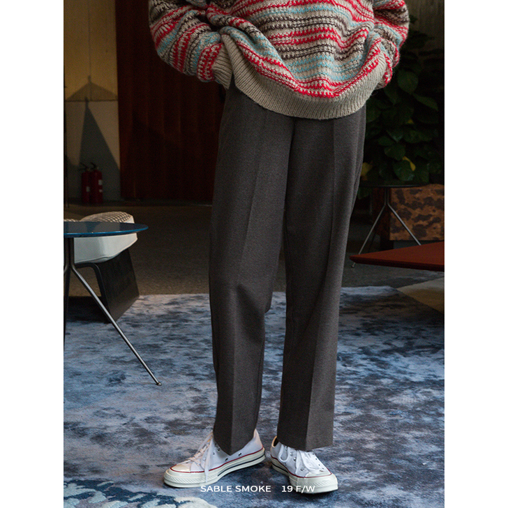 毛料西装裤女秋冬直筒阔腿百搭正装裤子宽松休...