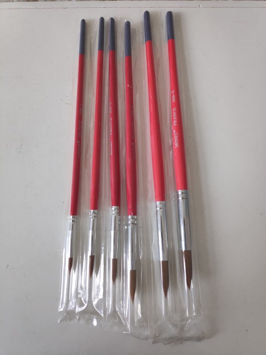 6支 莫奈Monet 尼龙水彩画笔, 圆头...