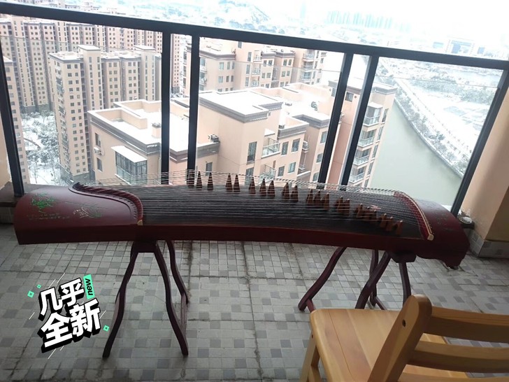 自学考级乐器古筝，红木刻竹，
