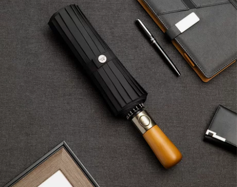 高端全自动折叠商务实木复古晴雨两用雨伞定制...