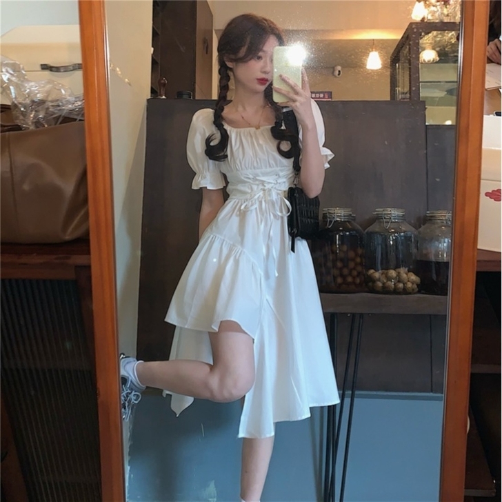 赫本风ins小裙子女2021新款夏季设计感...
